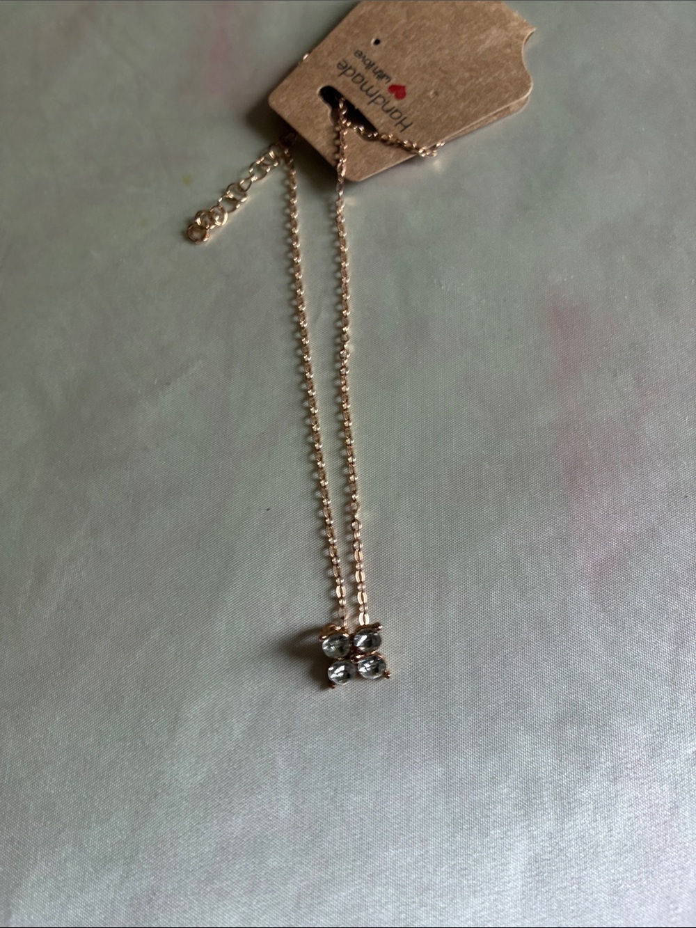 Gold Crystal Clover Pendant Necklace - Women Jewelry